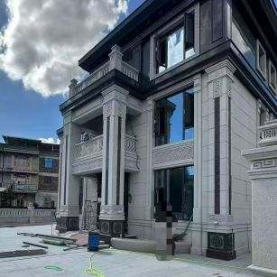 无锡 别墅干挂，芝麻白与芝麻黑完美配合