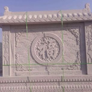 无锡 芝麻白花岗岩屏风，照壁，影壁