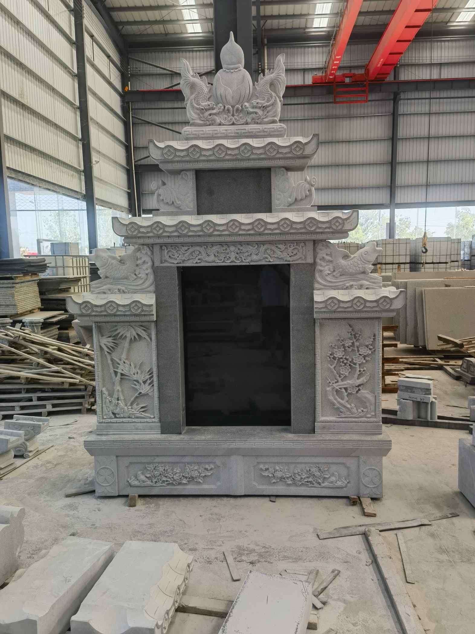 无锡 芝麻灰高档墓碑、土墓，一套也支持定做