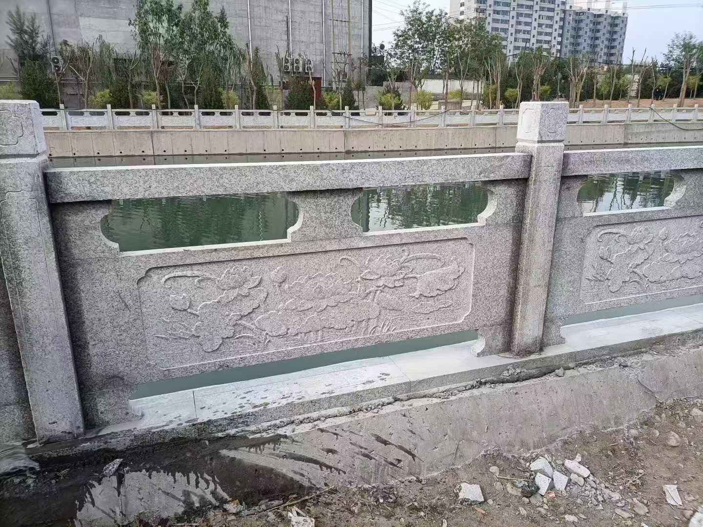 无锡 芙蓉白大花桥梁、河道，石材栏杆、围栏、护栏